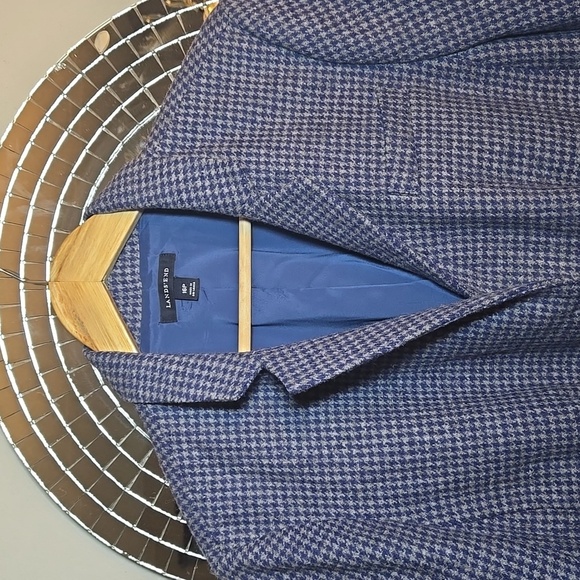  Lands' End Wool Houndstooth Crest Button Pocket Lined Jacket Blazer NWOT - Picture 3 of 14
